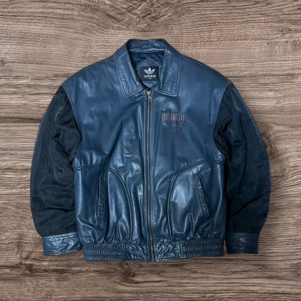 90s Adidas Leather Bomber Jacket