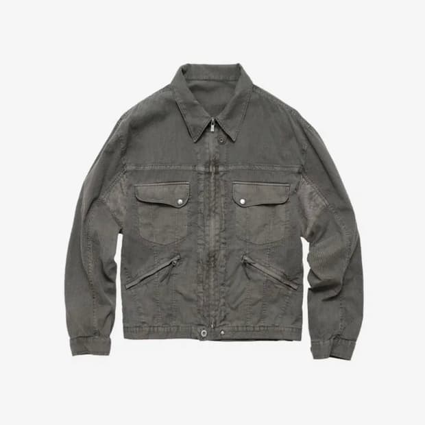 폴리테루 히코리 집 트러커 스트라이프 그레이 3사이즈