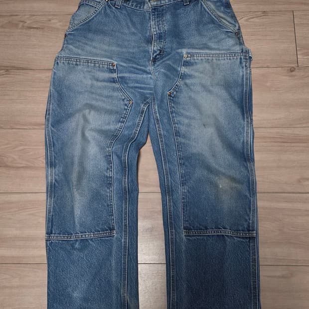 [35"] 빈티지 칼하트 더블니 데님팬츠 팝니다