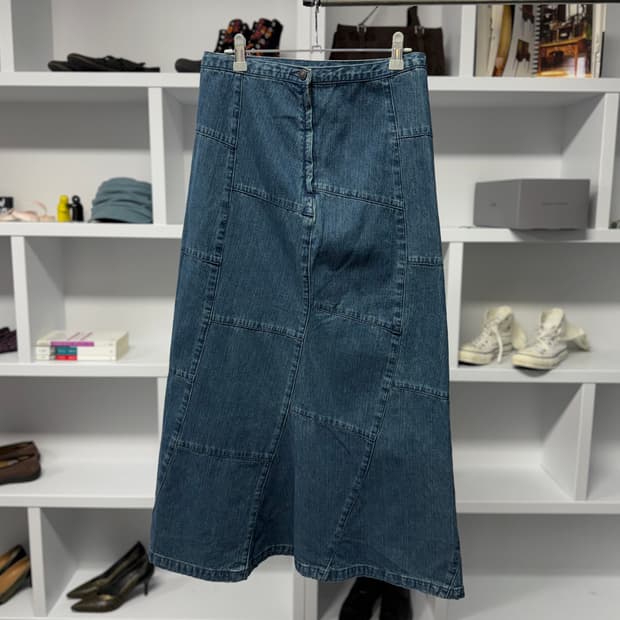 빈티지 패치워크 데님 스커트