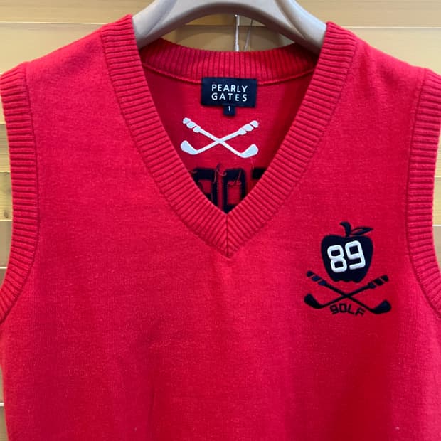 파리게이츠 여성 레드 니트조끼 레이어드조끼