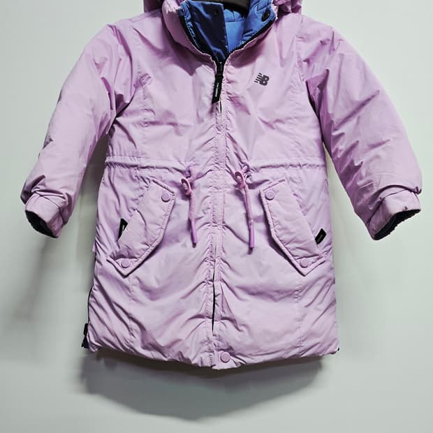 뉴발란스키즈 양면 핑크색 롱패딩 다운점퍼110