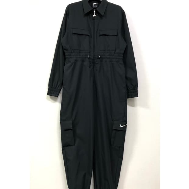 나이키 여성 신축성 좋은 유틸리티 스우시 카고 우븐 점프수트 _ 블랙 M