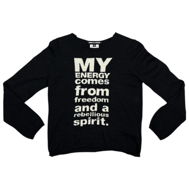 2015 꼼데가르송 자유와 혁명 정신 울 니트 스웨터