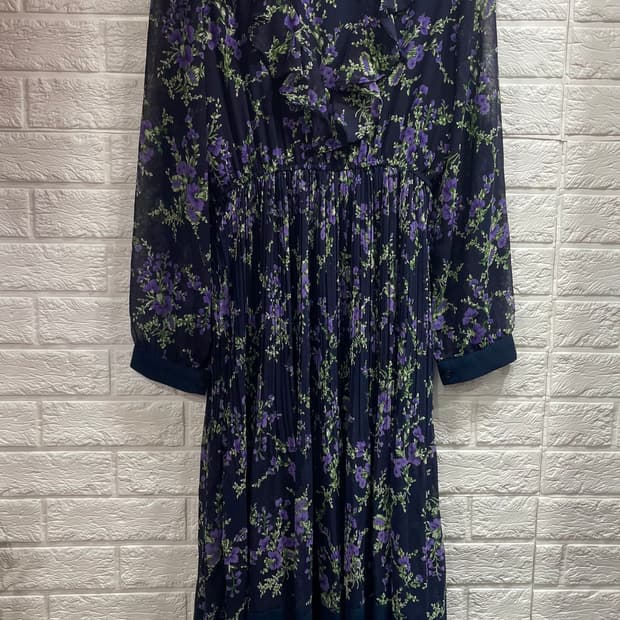 SATIN 샤틴 플라워 쉬폰 롱원피스 데이트룩하객룩