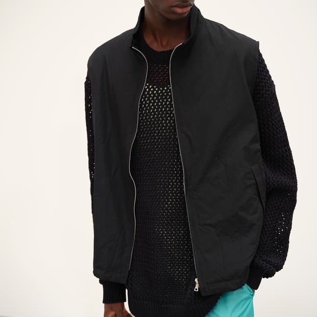 Auralee 오라리 하이카운트 울 포플린 베스트 블랙 4