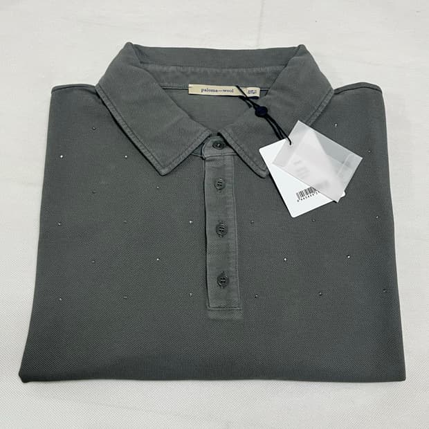[XS,S,M,L,XL]팔로마울 Strip 스터드 폴로 셔츠/그레이