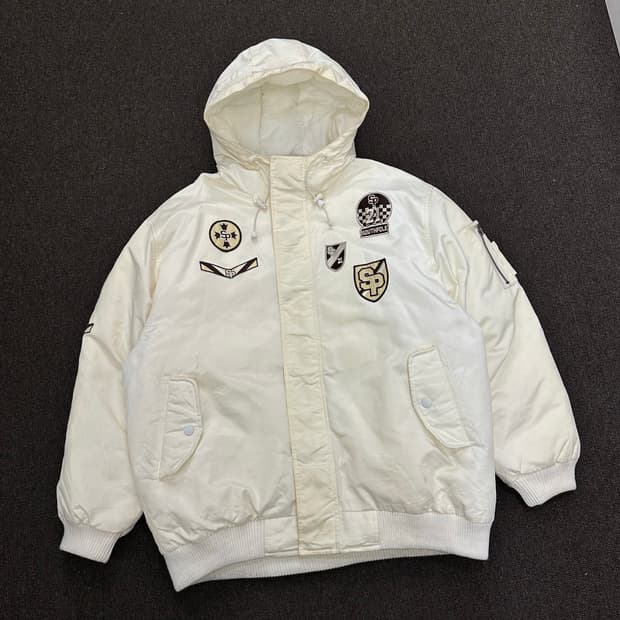 XL)사우스폴 화이트 멀티 패치 스키 점퍼