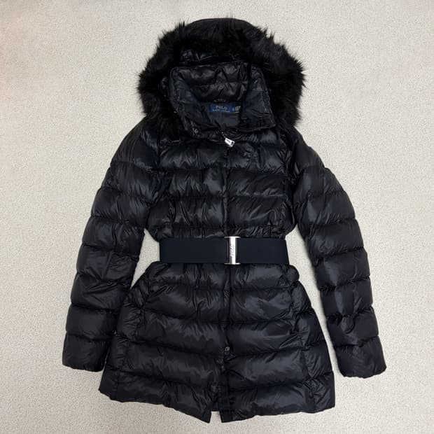 폴로 랄프로렌 덕다운 퍼 벨티드 패딩 블랙