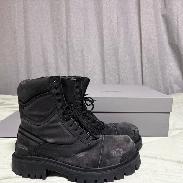 발렌시아가 스트라이크 부츠 풀박 45 블랙