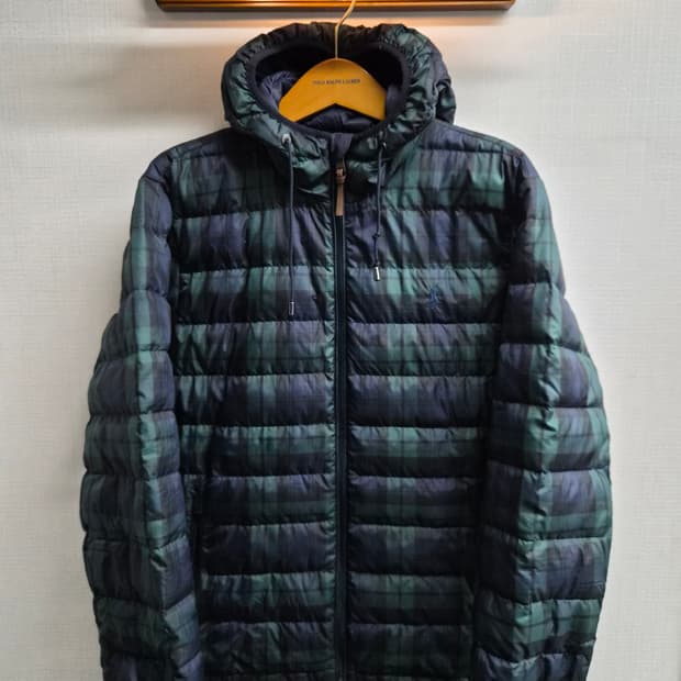 L/105) 폴로 랄프로렌 타탄체크 블랙와치 패딩 팝니다