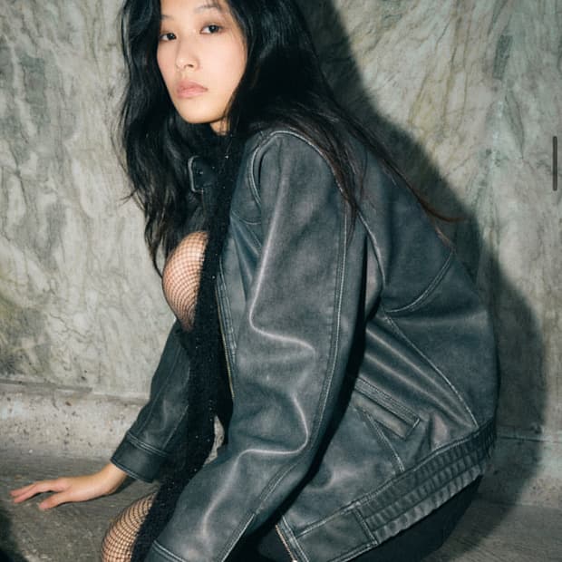 헬레네파리스 워시드 레더 블루종