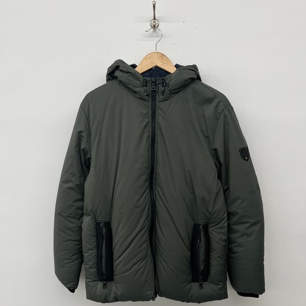 타미힐피거 후드 패딩 점퍼 카키 남 L