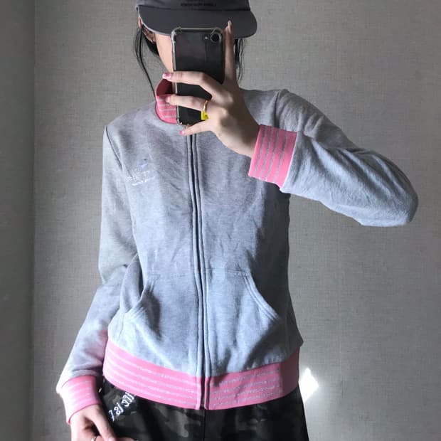 꾸레쥬 그레이 코튼 집업