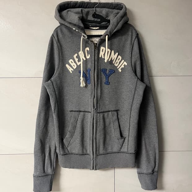아베크롬비 스펠로고 뉴욕 후드집업 그레이 [M]