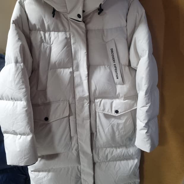 디스커버리 여성 구스 롱패딩 
