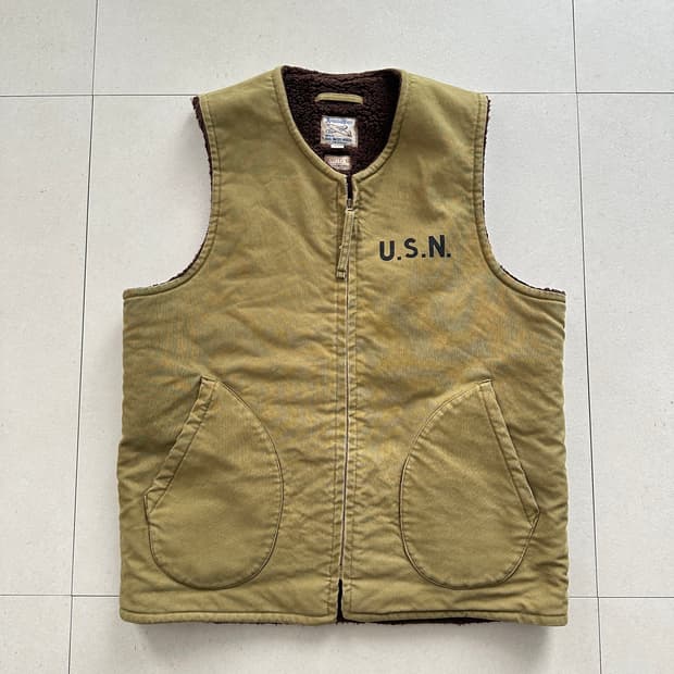 리얼맥코이 USN 알파카 N1 덱자켓 베스트 (사이즈 40)