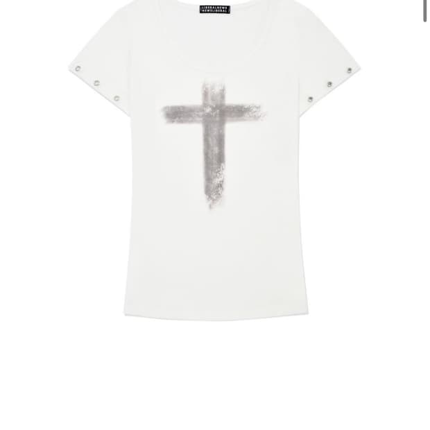 리버뉴스 실버크로스 티셔츠 반팔 liberal news