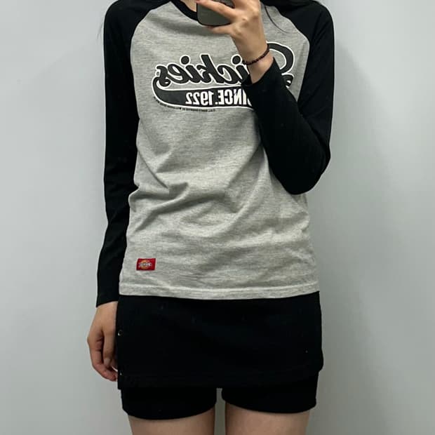 디키즈 y2k 와투케 나그랑 배색 롱슬리브 긴팔티