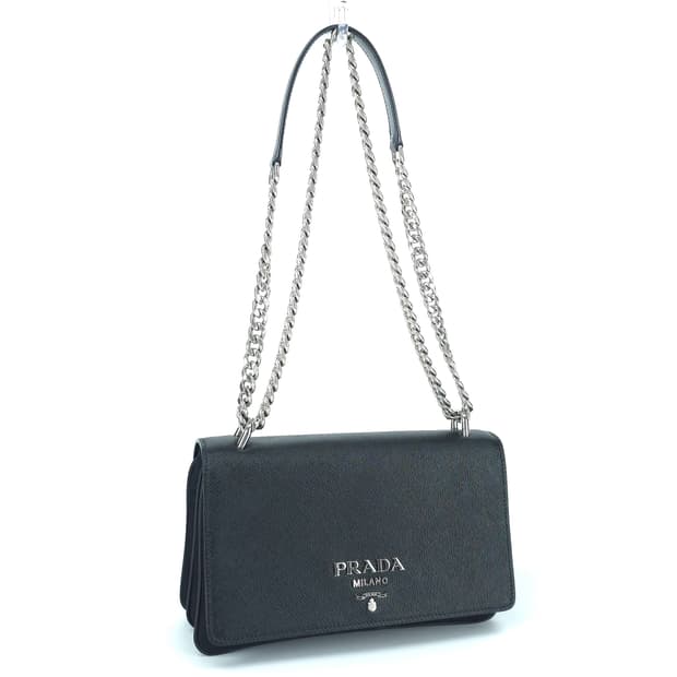 프라다 사피아노 체인 숄더백 크로스백 블랙
