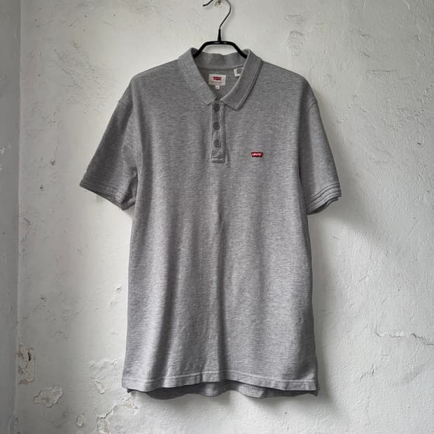 [M]Levis 그레이 박스로고 반팔 카라티