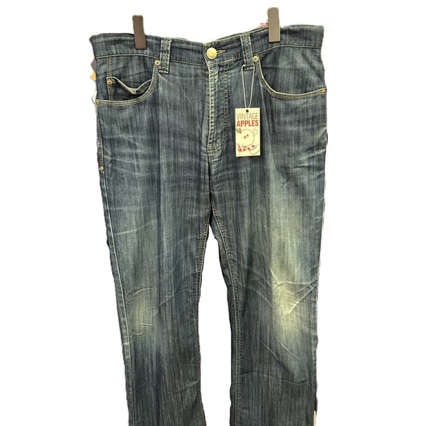 Armani Collezioni 디스트레스드 테이퍼드 데님팬츠