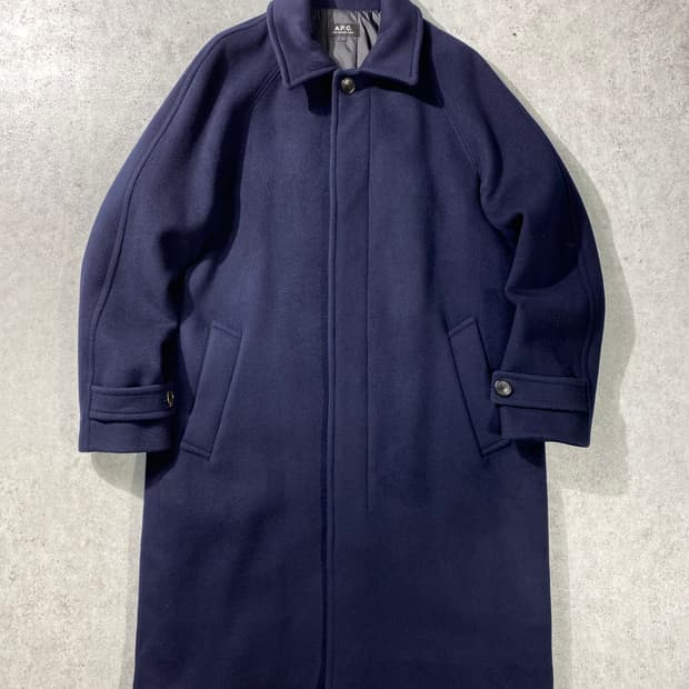 [L] A.P.C 아페쎄 네이비 울 발마칸 코트