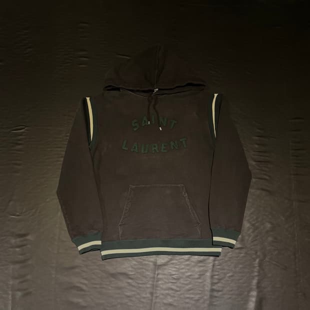 생로랑 로고 코튼 후드