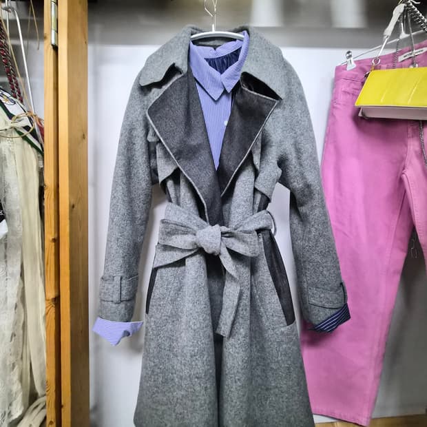 보브 트렌치 울 트렌치 코트