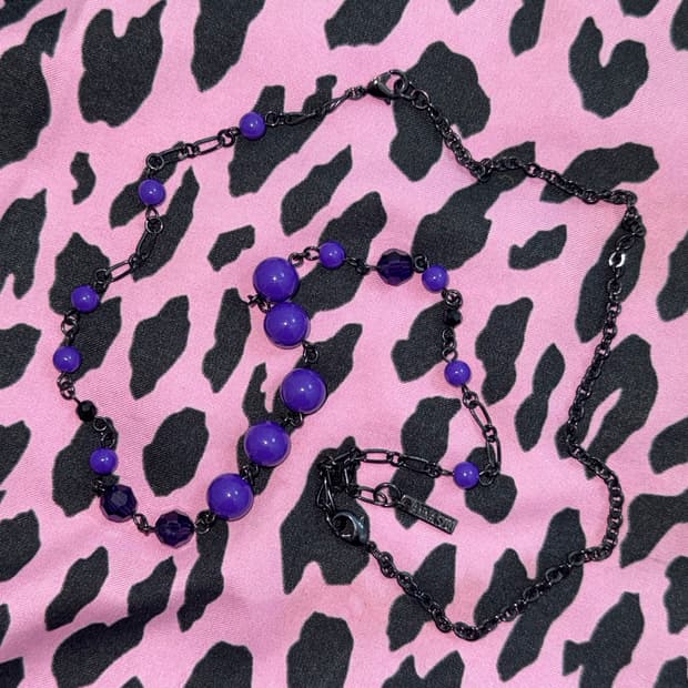 Anna Sui 안나수이 퍼플 오리엔탈 구슬 보석 목걸이