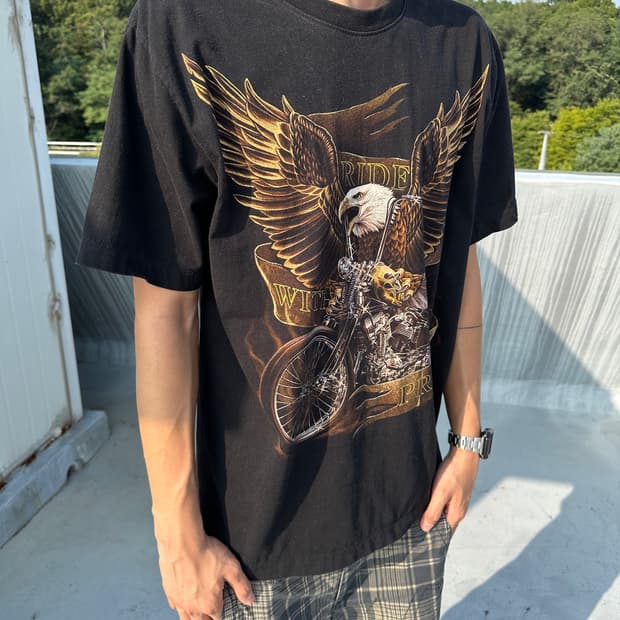 Rock Eagle 락창 독수리 그래픽 반팔 티셔츠