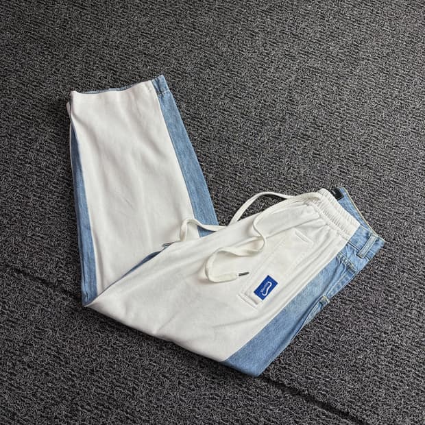 빈티지 데님 스웻 믹스업 와이드 팬츠 4048