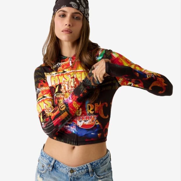 히스테릭글래머 x 게스진스 후드집업 