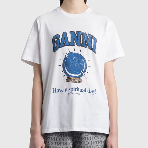 가니 유리구슬 프린팅 반팔 티셔츠