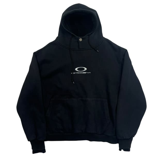 90s 오클리 아카이브 3D로고 블랙 후드티 L