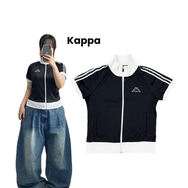 카파 Y2K 검흰 오레오 반팔 져지