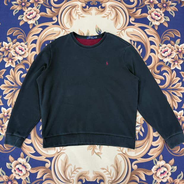 (XL)폴로 랄프로렌 베이직로고 맨투맨(블랙)