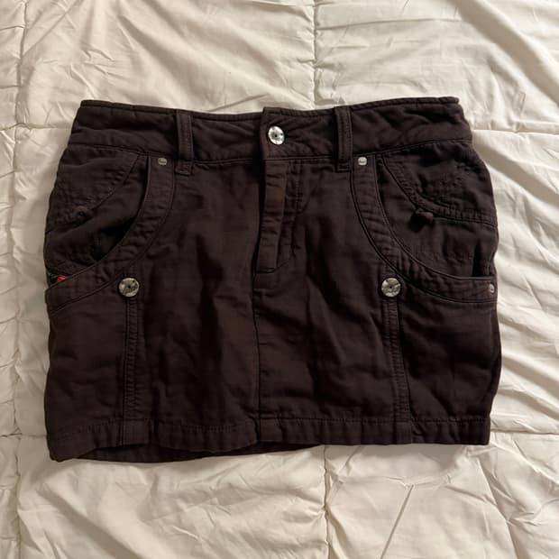 디젤 Y2k 브라운 미니 스커트