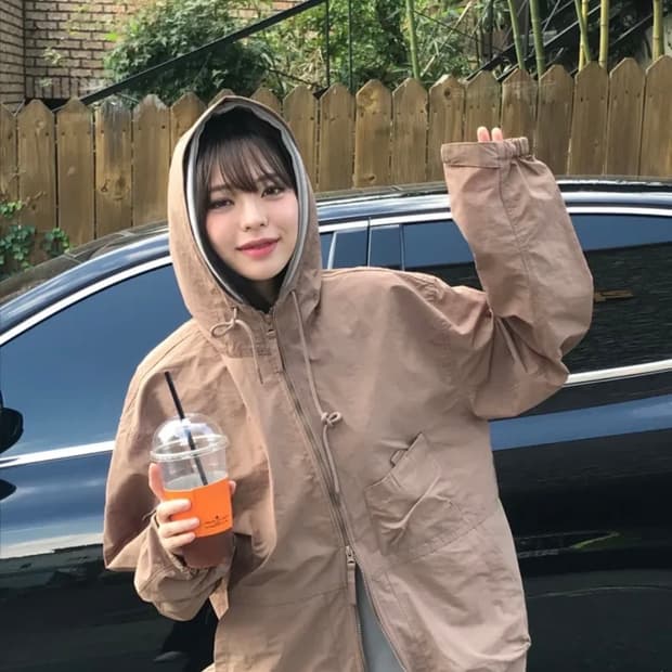 남녀공용 후드 바람막이 자켓