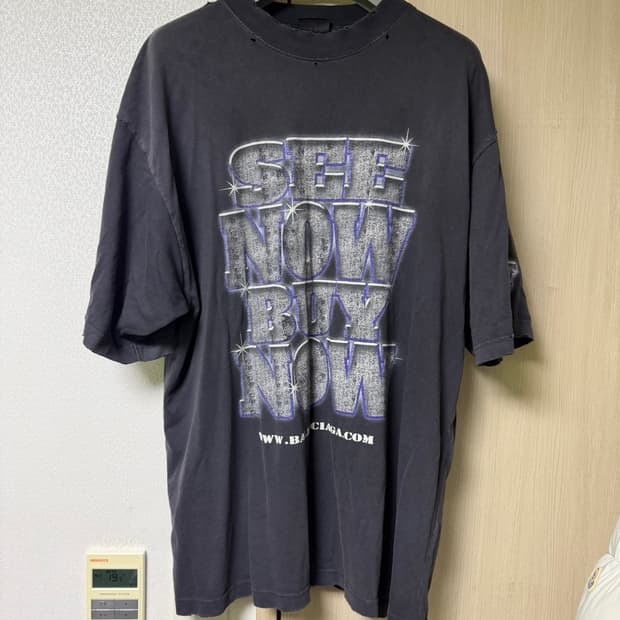 [M] 발렌시아가 SNBN 디스트로이드 오버핏 반팔티셔츠