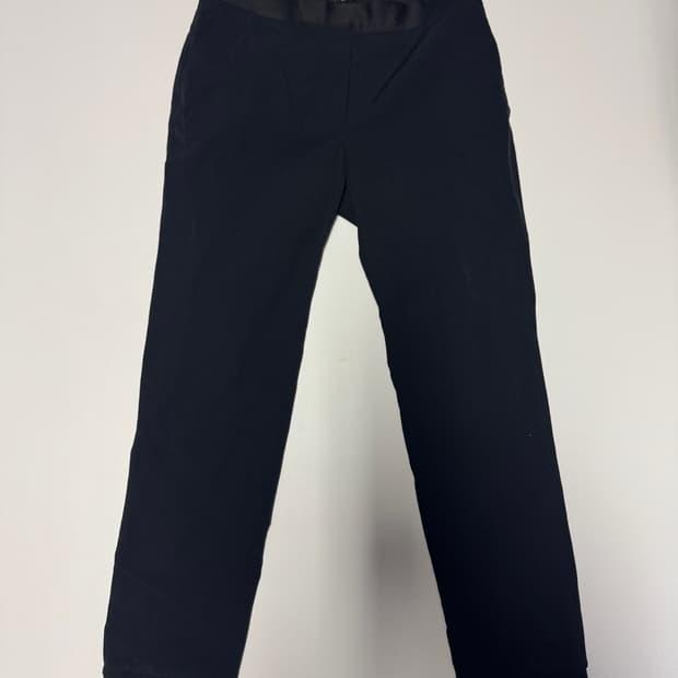 여성 한섬 마인 옆 지퍼 이태리 나일론 밴딩 면바지 블랙