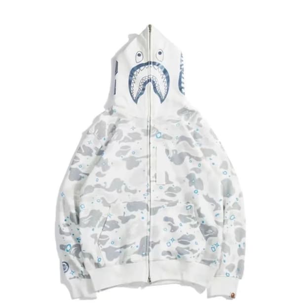 휘귀 베이프 샤크 카모 후드집업 XL