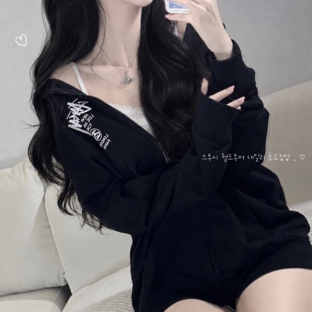🐰스투시 월드투어 빅로고 후드집업🖤