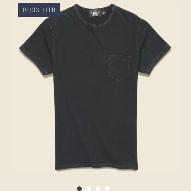 [M] RRL 인디고 저지 포켓 티셔츠 블랙