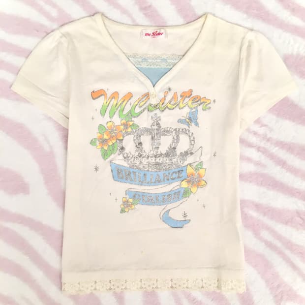 헤이세이 트로피컬 크라운 반팔 탑 조지후쿠 갸루