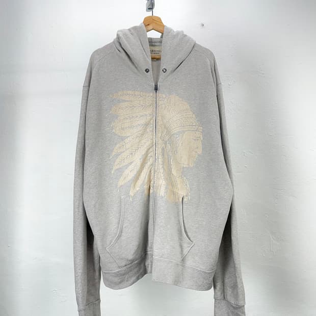 데님 앤 서플라이 인디언 헤드 라이트 그레이 후디 집업