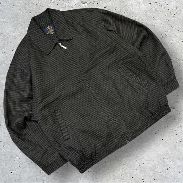 [105] 파올로구찌 체크 패턴 자켓 블루종 C250