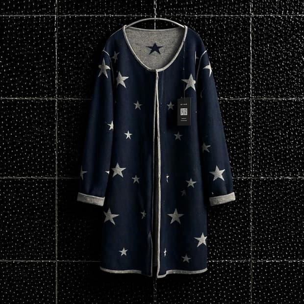 리버시블 스타 롱 가디건