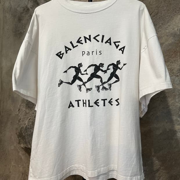 발렌시아가 마라톤 로고 오버핏 반팔