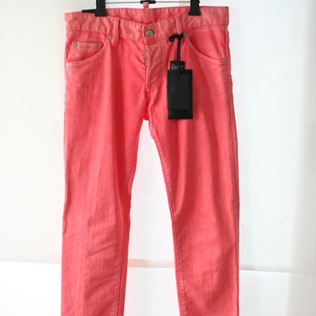 DSQUARED2 클레멘트 크롭 진 44 코랄 핑크